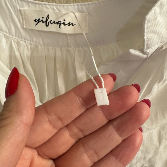 NWT Boho Oversized Blouse in Cotton White - Picture 4 of 4